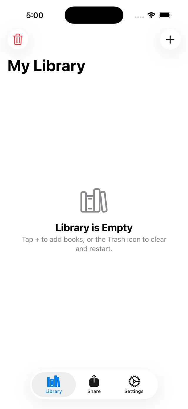 My Library Helper App Screen